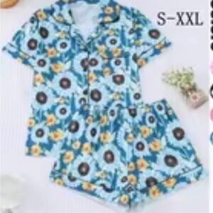Light Blue Floral Pajama Set